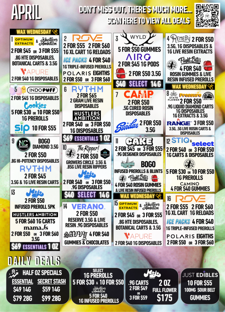 April deals for cannabis products.