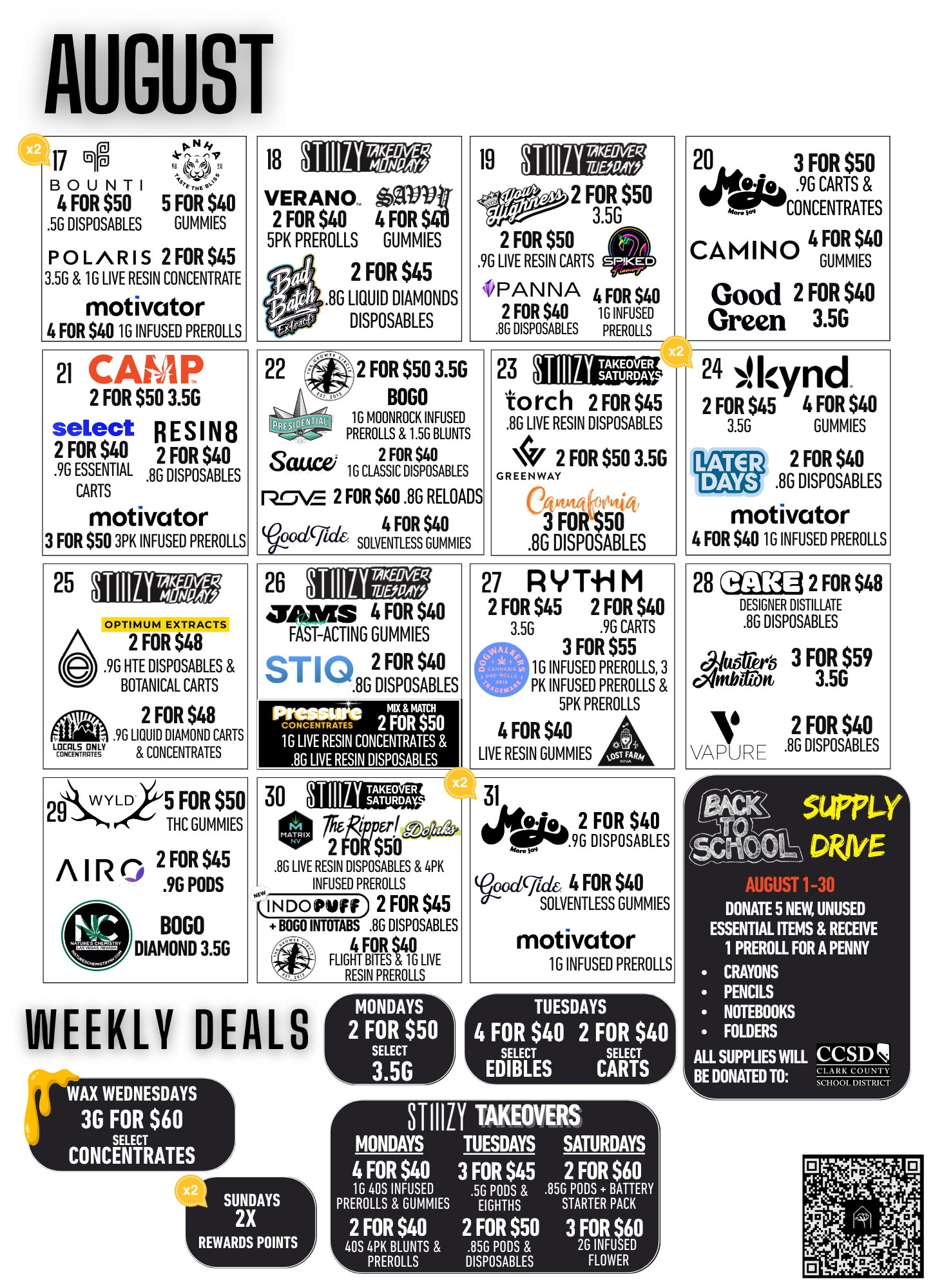 August 17-31 calendar
