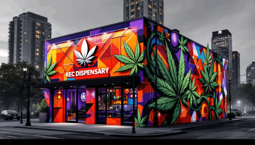 An overview of a rec dispensary showcasing various products. Top Rec Dispensaries